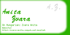 anita zvara business card